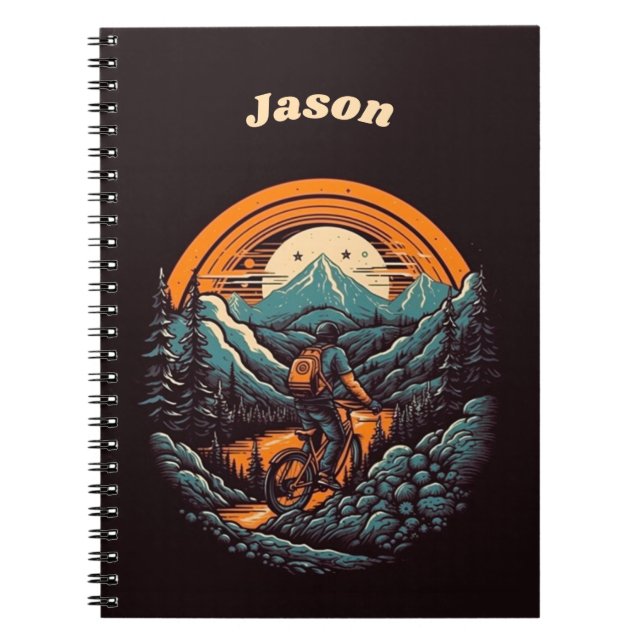 Cycling Life, retro customizable Notebook (Front)