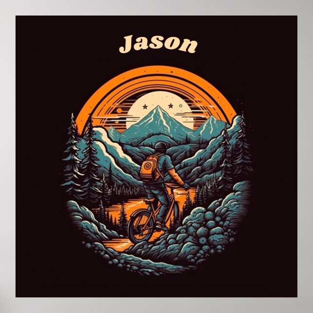 Cycling Life, retro customizable Poster (Front)