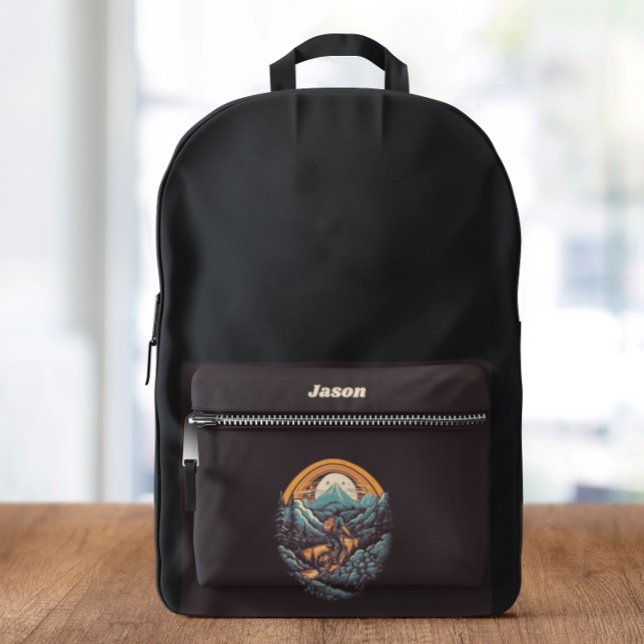 Cycling Life, retro customizable Printed Backpack (Creator Uploaded)