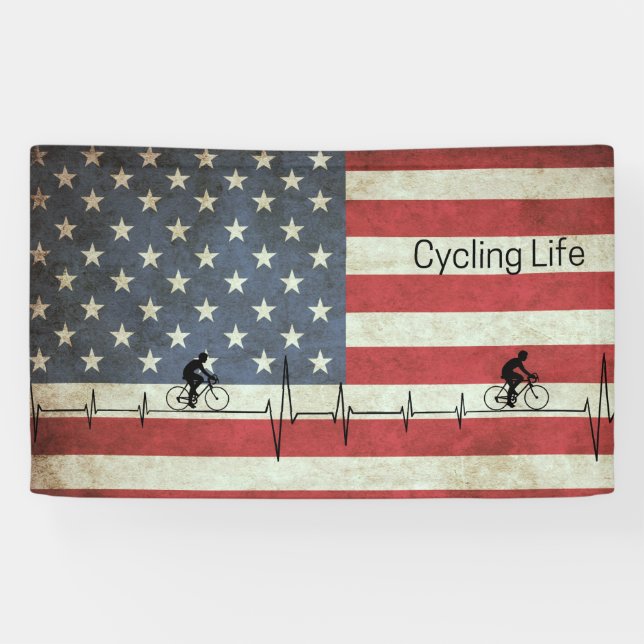 Cycling Life, Stars and Stripes  Banner (Horizontal)