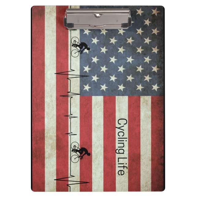 Cycling Life, Stars and Stripes  Clipboard (Front)