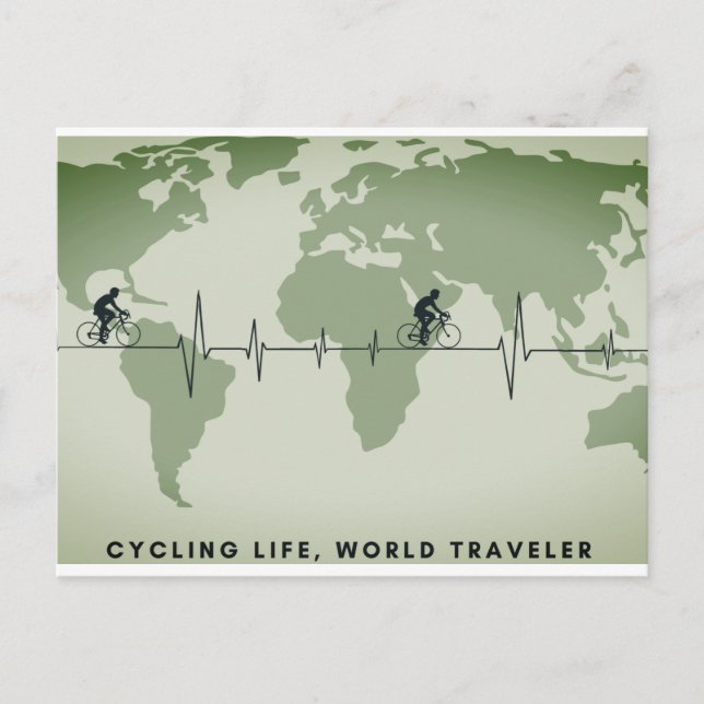 Cycling Life, world traveller Postcard (Front)