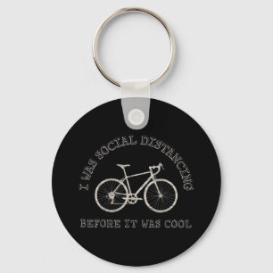 Cycling Lover Bike Riding Bicycle Social Distance Keychain