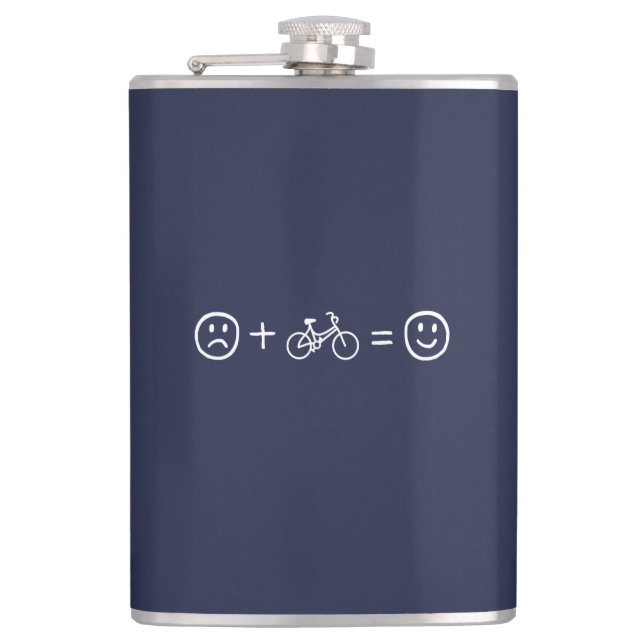 Cycling Makes You Happy Hip Flask (Front)