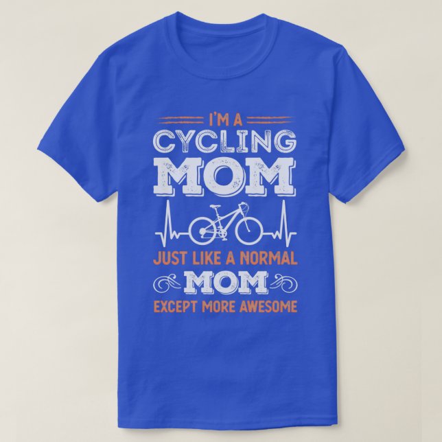 Cycling Mom Funny Bicycle Heartbeat Gift T-Shirt (Design Front)