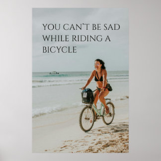 Cycling Motivation – Beach Bike Ride, Customizable Poster