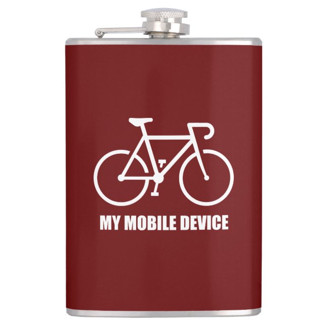 Cycling, My Mobile Device Hip Flask (Front)