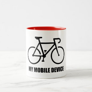Cycling, My Mobile Device Two-Tone Coffee Mug