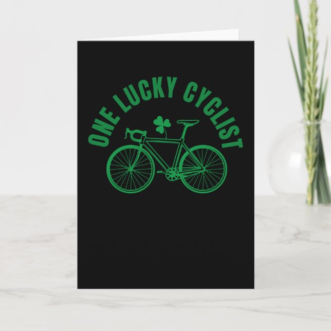 Cycling One Lucky Cyclist Saint Patrick's Day Him Card (Front)