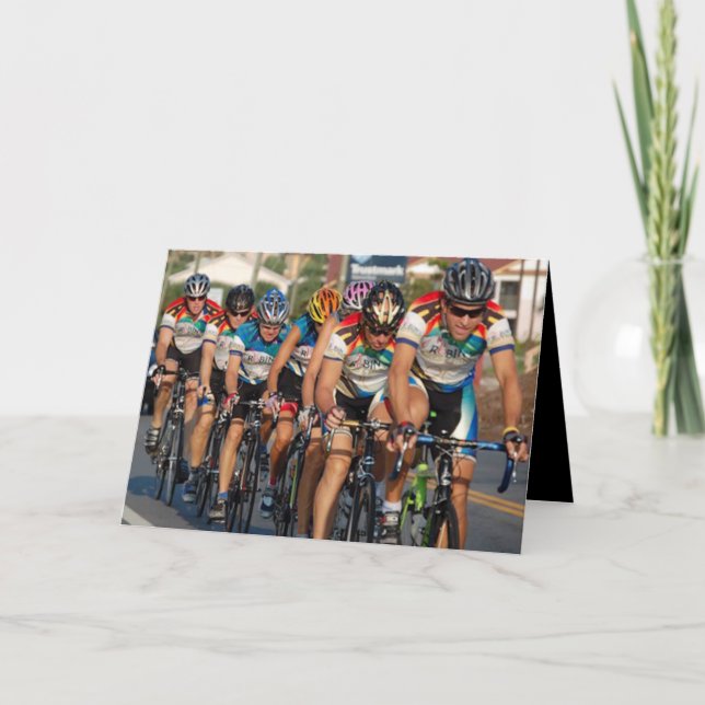 Cycling Pace Line Birthday Card (Front)