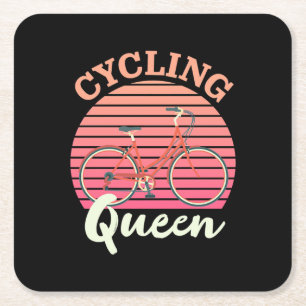 Cycling Queen Square Paper Coaster