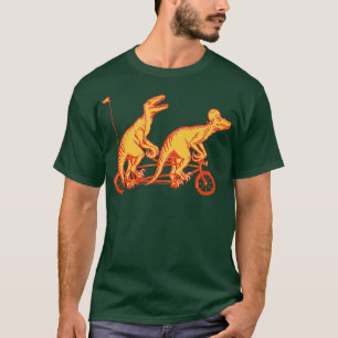 Cycling raptors on tandem bicycle T-Shirt