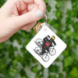 Cycling Recycle Bins Keychain