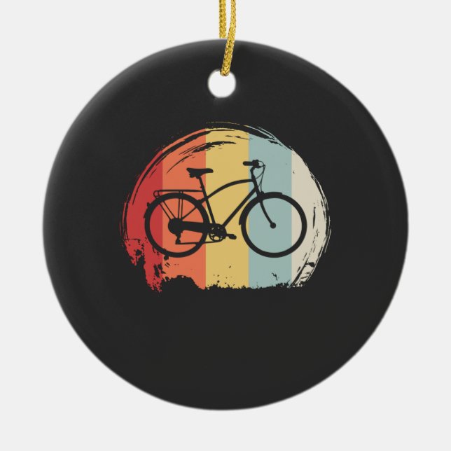 Cycling Retro Ceramic Ornament (Front)