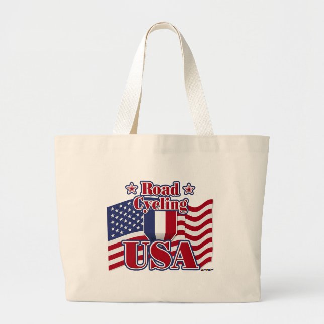 Cycling Road USA Large Tote Bag (Front)