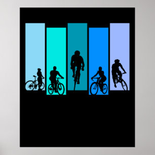 Cycling Silhouette Sports Poster