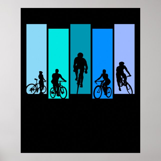 Cycling Silhouette Sports Poster (Front)