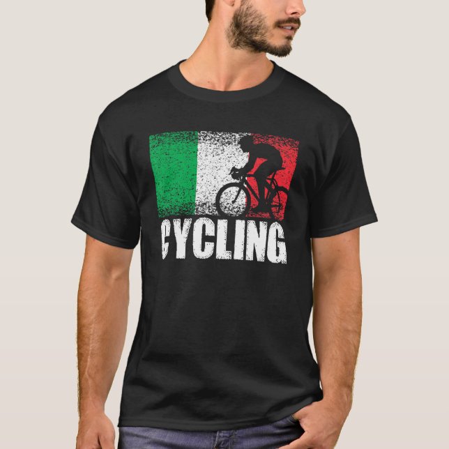 Cycling Sport Italy Flag Italian Bicycle Racing Cy T-Shirt (Front)