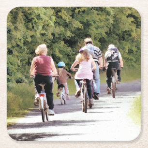CYCLING SQUARE PAPER COASTER