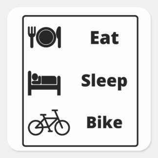 Cycling square sticker