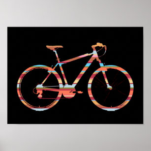 cycling striped-bicycle poster