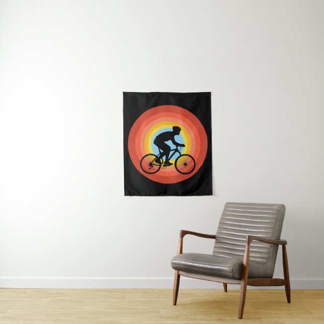 CYCLING SUNSET VINTAGE  TAPESTRY (In Situ)