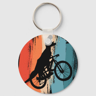 Cycling T-rex Dinosaur Mountain Biking Dino Riding Keychain