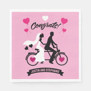 Cycling Tandem Romantic Wedding And Engagement Napkin
