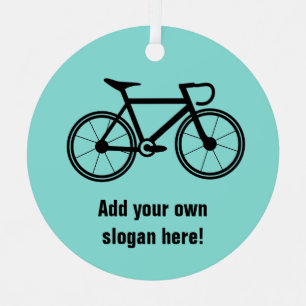 Cycling Theme racing bicycle with your text on Metal Ornament