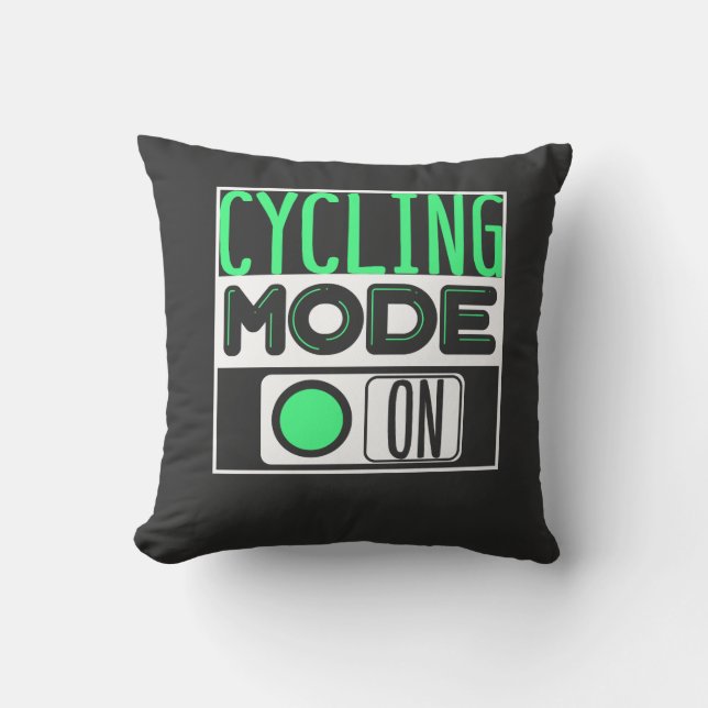 Cycling Throw Pillow (Front)