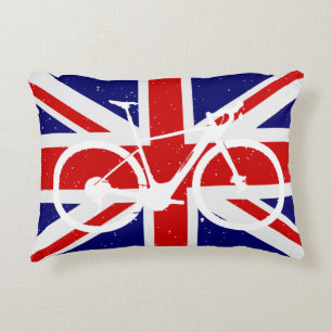 Cycling Union Jack Accent Pillow