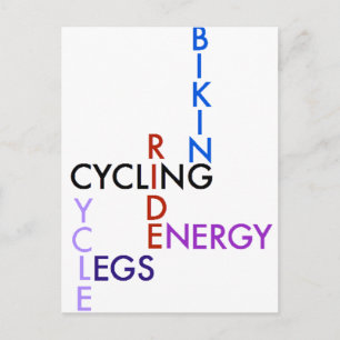 Cycling Word Puzzle Postcard