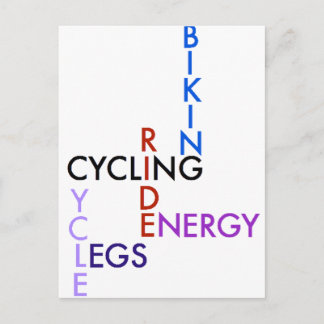 Cycling Word Puzzle Postcard