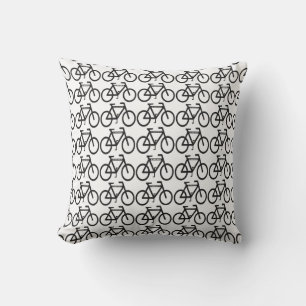 Cyclisme noir et blanc Abstrait Coussin extérieur