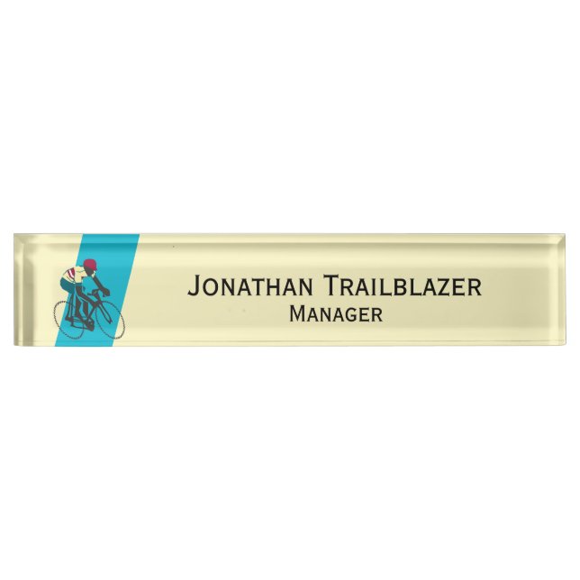 Cyclist #1 nameplate (Front)