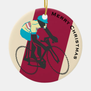 Cyclist #2 ceramic ornament