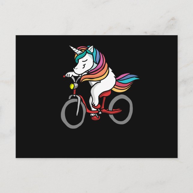 Cyclist Bicycle Unicorn Postcard (Front)