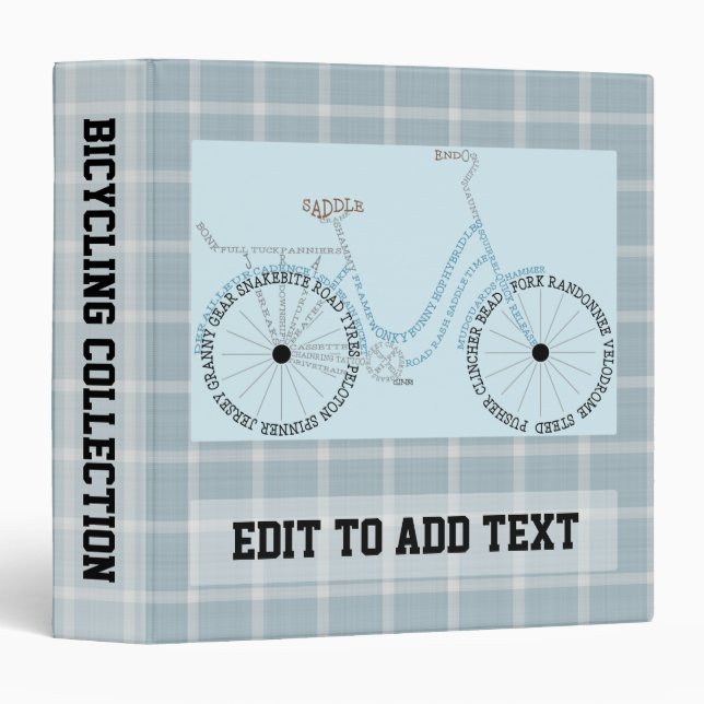 Cyclist Bicycling Bycicle Cycling 3 Ring Binder (Front/Spine)