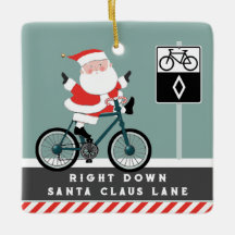 Cyclist Biking Holiday Keepsake Ceramic Ornament