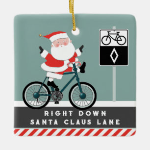 Cyclist Biking Holiday Keepsake Ceramic Ornament