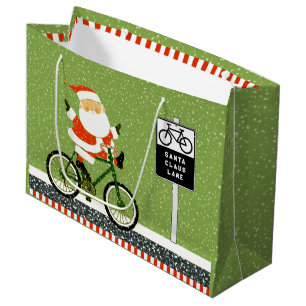 Cyclist Biking Holiday Large Gift Bag