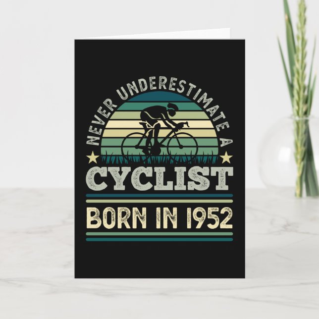 Cyclist born 1952 70th Birthday Gift Cycling Dad Card (Front)