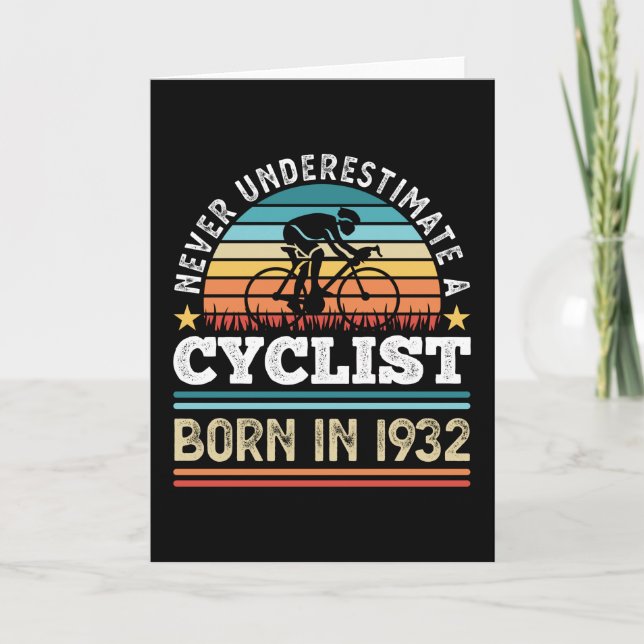 Cyclist born in 1932 90th Birthday Gift Cycling Card (Front)