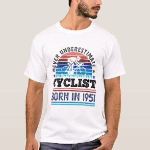Cyclist Born In 1951 70Th Birthday Gifts Cycling T-Shirt