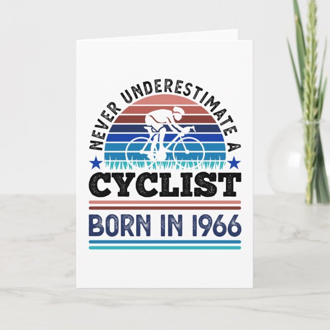 Cyclist born in 1966 60th Birthday Gifts Cycling Card (Front)