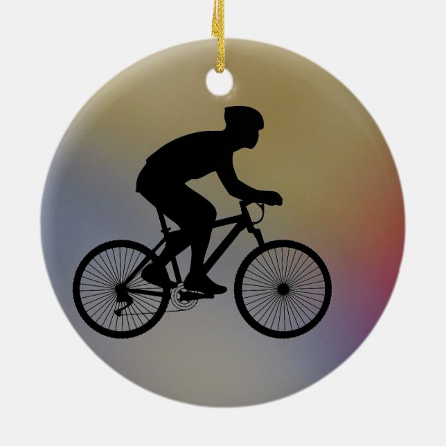 Cyclist Ceramic Ornament (Back)