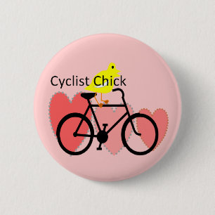 cyclist CHICK--Biking, Bicycle Enthusiast Gifts 2 Inch Round Button