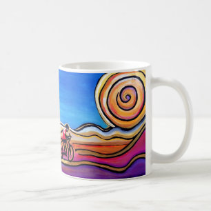 Cyclist Colourful Road Original Art Coffee Mug