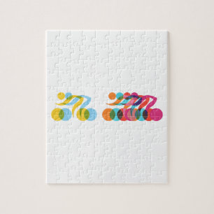 Cyclist cool and unique design jigsaw puzzle