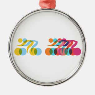 Cyclist cool and unique design metal ornament